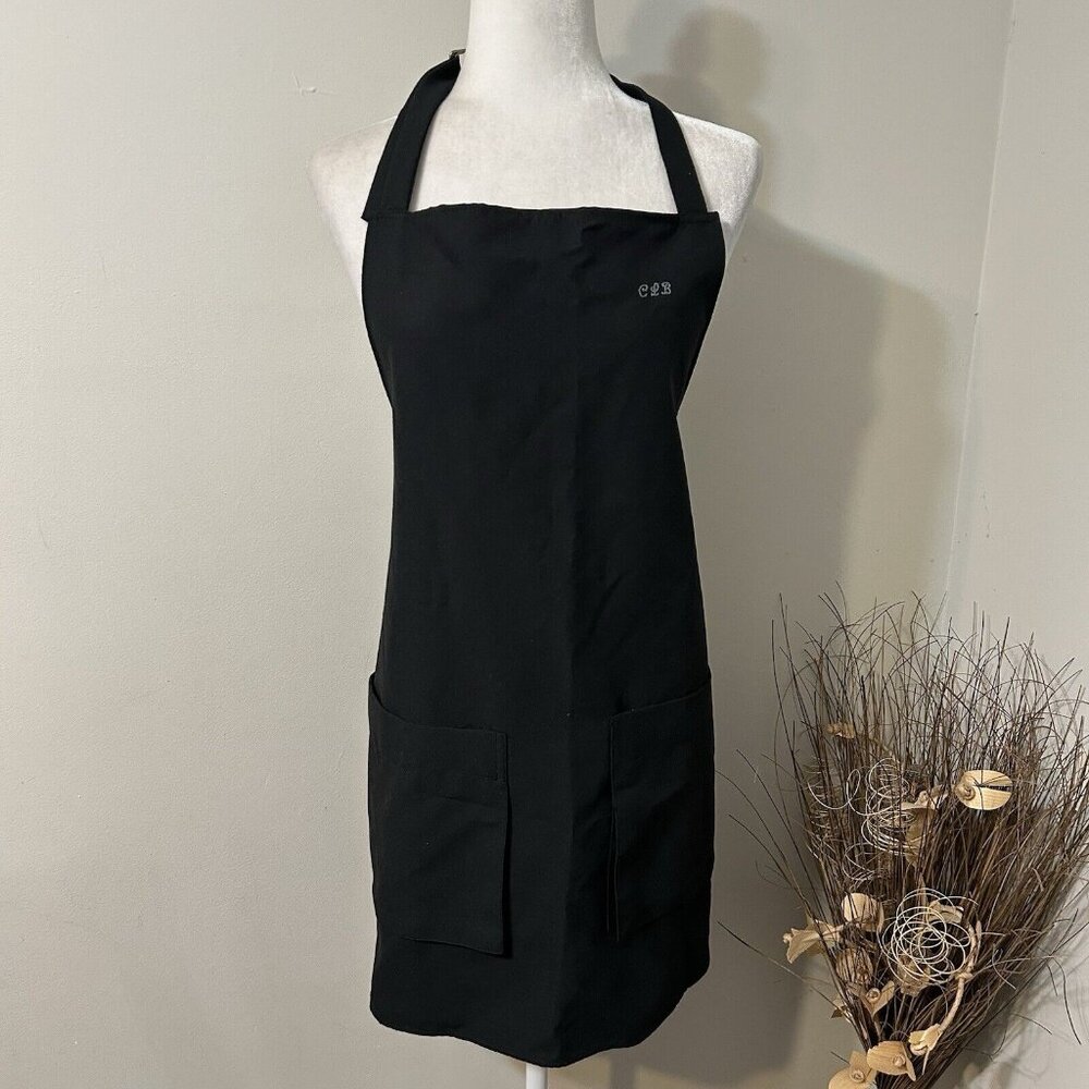 Vtg Delta Airlines Collection Women Classic Apron Black Initials Embroidered USA
